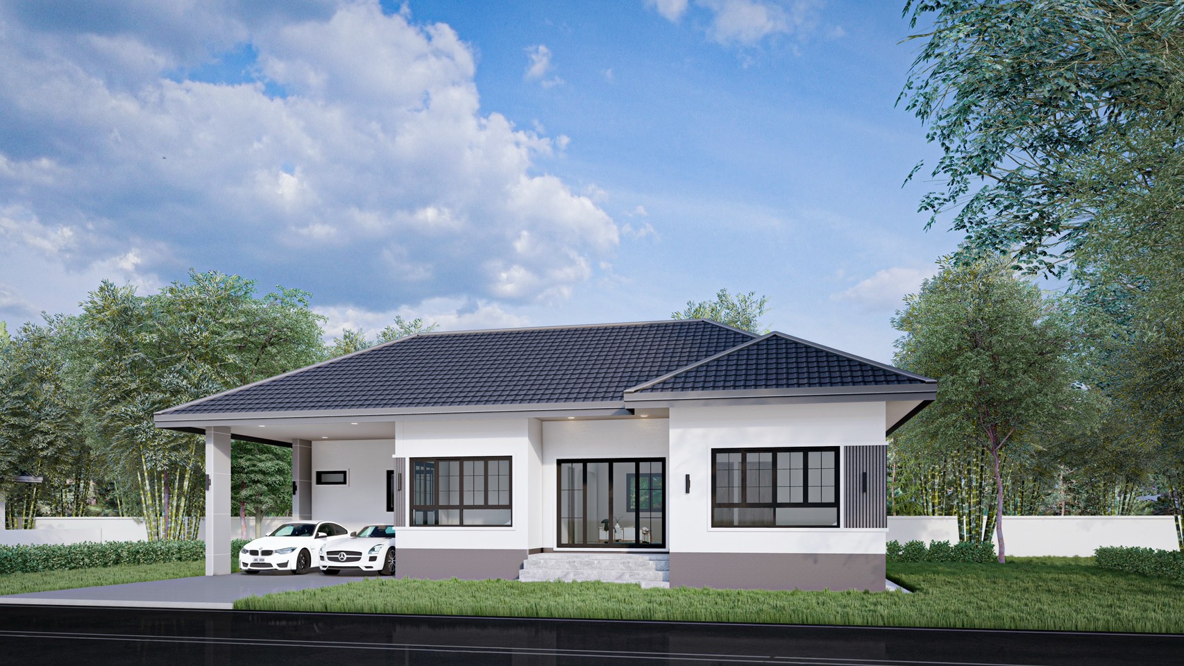 ขายบ้านเดี่ยวชั้นเดียวสร้างใหม่ | 3 ห้องนอน 2 ห้องน้ำ | พื้นที่ใช้สอย 140 ตร.ม. | ราคา 2.69 ล้านบาท  CDK100866